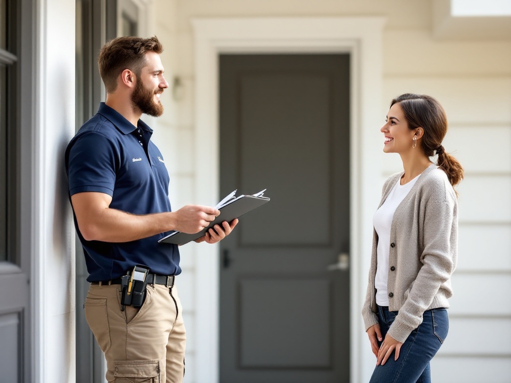 Professional pest control technician inspecting a home in Orland Park, IL
